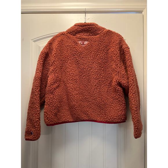Champion Women’s Soft Cozy‎ High Pile Sherpa Quarter Zip Sweatshirt Size S Pink - Picture 5 of 6